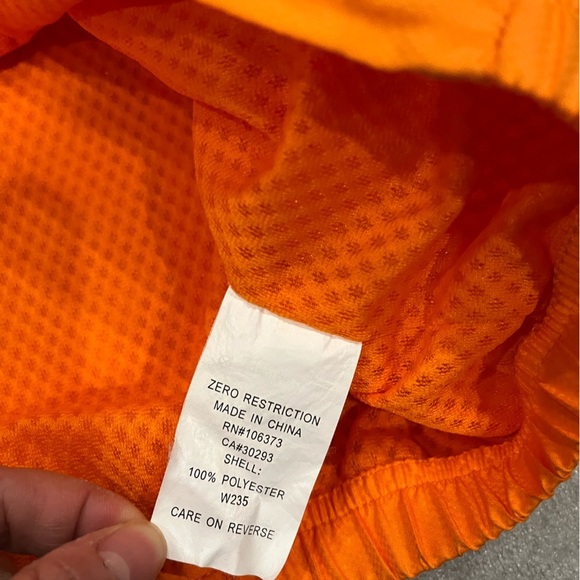 [L/Ptp26”]Zero Restriction Mens Orange Tour Series Wind S/S Shirt Jacket 1/4 Zip - Picture 7 of 11